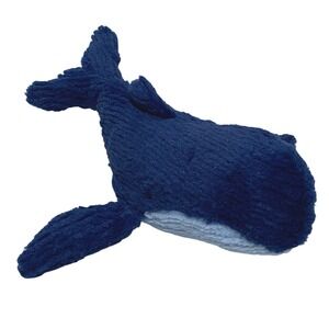 Manhattan Toy Bean Plush Blue Whale Stuffed Animal Ribbed Textured Ocean Marine